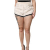Dolce & Gabbana White Faux Fur High Waisted Hot Pants Short
