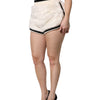 Dolce & Gabbana White Faux Fur High Waisted Hot Pants Short