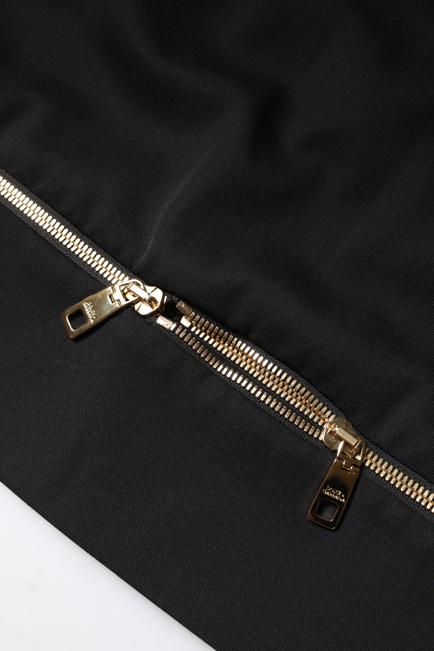 Dolce &amp; Gabbana – Schwarzer Minirock aus Schurwolle mit hoher Taille