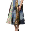 Dolce & Gabbana Multicolor Patchwork High Waisted Midi Skirt
