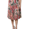 Dolce & Gabbana Multicolor Silk Floral High Waist Midi Skirt