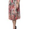 Dolce & Gabbana Multicolor Silk Floral High Waist Midi Skirt