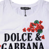 Dolce & Gabbana White Floral Printed Cotton Sleeveless T-shirt