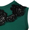 Dolce &amp; Gabbana, grünes ärmelloses Tanktop aus Wolle mit Spitzendetail