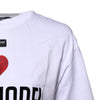 Dolce &amp; Gabbana Weißes bedrucktes Baumwoll-T-Shirt mit Rundhalsausschnitt