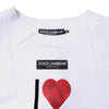 Dolce &amp; Gabbana Weißes bedrucktes Baumwoll-T-Shirt mit Rundhalsausschnitt