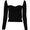 Dolce & Gabbana Black Square Neckline Long Sleeves Sweater