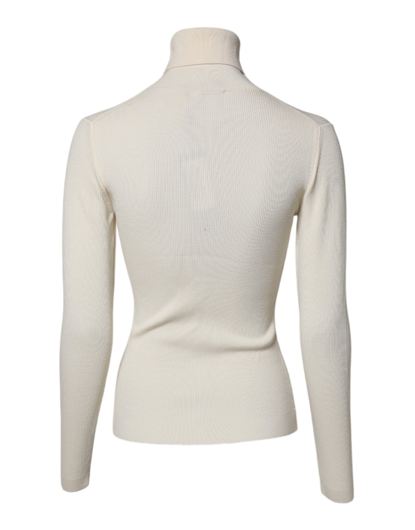 Dolce & Gabbana Cream Long Sleeves Turtleneck Slim Sweater