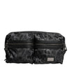Dolce & Gabbana Black Gray Leopard DG Logo Belt Waist Fanny Pack Bag
