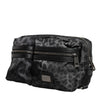 Dolce & Gabbana Black Gray Leopard DG Logo Belt Waist Fanny Pack Bag