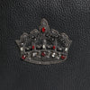 Dolce & Gabbana Black Calfskin Crown Embellished Clutch Pouch Bag