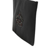 Dolce & Gabbana Black Calfskin Crown Embellished Clutch Pouch Bag
