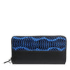 Dolce & Gabbana Black Blue Exotic Leather Embossed Continental Wallet