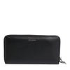 Dolce & Gabbana Black Blue Exotic Leather Embossed Continental Wallet