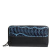 Dolce & Gabbana Black Blue Exotic Leather Embossed Continental Wallet