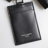 Dolce & Gabbana Black Leather Lanyard Zip Around Card Holder Wallet