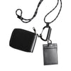 Dolce & Gabbana Black Leather Lanyard Zip Around Card Holder Wallet