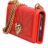 Dolce &amp; Gabbana – Devotion – Umhängetasche mit Telefonhülle aus gestepptem Leder in Rot