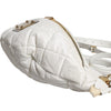 Dolce & Gabbana White Quilted Logo Plaque Belt Waist Fanny Pack Bag