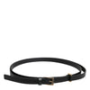 Dolce & Gabbana Black Calf Leather Gold Metal Buckle Belt