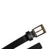 Dolce & Gabbana Black Calf Leather Gold Metal Buckle Belt