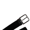 Dolce & Gabbana Black Cotton Silver Tone Metal Buckle Belt