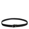 Dolce & Gabbana Black Cotton Blend Silver Metal Buckle Belt