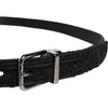 Dolce & Gabbana Black Cotton Blend Silver Metal Buckle Belt