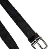 Dolce & Gabbana Black Cotton Blend Silver Metal Buckle Belt