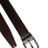 Dolce & Gabbana Brown Leather Silver Metal Buckle Belt