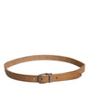 Dolce & Gabbana Brown Leather Silver Tone Metal Buckle Belt
