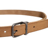 Dolce & Gabbana Brown Leather Silver Tone Metal Buckle Belt