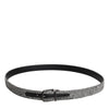 Dolce & Gabbana Black White Silver Tone Metal Buckle Belt