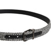 Dolce & Gabbana Black White Silver Tone Metal Buckle Belt