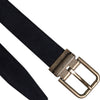 Dolce & Gabbana Black Goat Leather Metal Buckle Classic Belt
