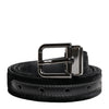 Dolce & Gabbana Black Leather Metal Buckle Classic Belt