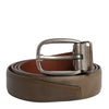 Dolce & Gabbana Brown Leather Classic Metal Logo Buckle Belt