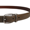 Dolce & Gabbana Brown Leather Classic Metal Logo Buckle Belt