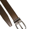 Dolce & Gabbana Brown Leather Classic Metal Logo Buckle Belt