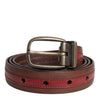 Dolce & Gabbana Burgundy Leather Metal Logo Buckle Belt