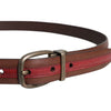 Dolce & Gabbana Burgundy Leather Metal Logo Buckle Belt