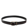 Dolce & Gabbana Black Burgundy Calfskin Metal Logo Buckle Belt