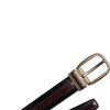 Dolce & Gabbana Black Burgundy Calfskin Metal Logo Buckle Belt