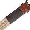 Dolce & Gabbana Brown Jute Leather Woven Metal Buckle Belt