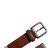 Dolce & Gabbana Brown Jute Leather Woven Metal Buckle Belt