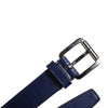 Dolce & Gabbana Blue Cotton Leather Printed Metal Buckle Belt