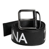 Dolce & Gabbana Black Leather Classic Metal Logo Buckle Belt