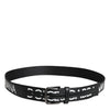 Dolce & Gabbana Black Leather Classic Metal Logo Buckle Belt