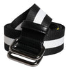 Dolce & Gabbana Black Yellow Logo Striped Metal Buckle Belt