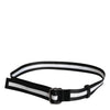 Dolce & Gabbana Black Yellow Logo Striped Metal Buckle Belt